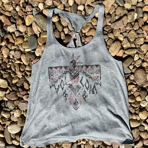 Volcom Heather Gray Tie-Back Top
